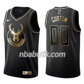 NBA Mænd Trøje Milwaukee Bucks Custom Nike Sort Golden Edition Swingman